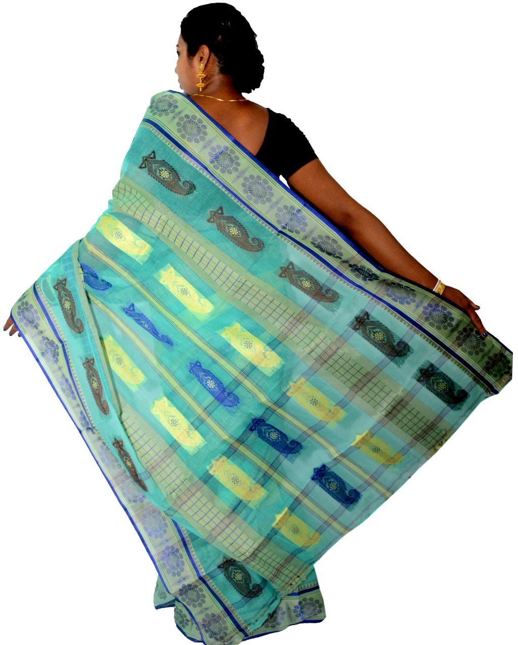 Green Pure Cotton Vagmi_Buti Tant Saree (136)